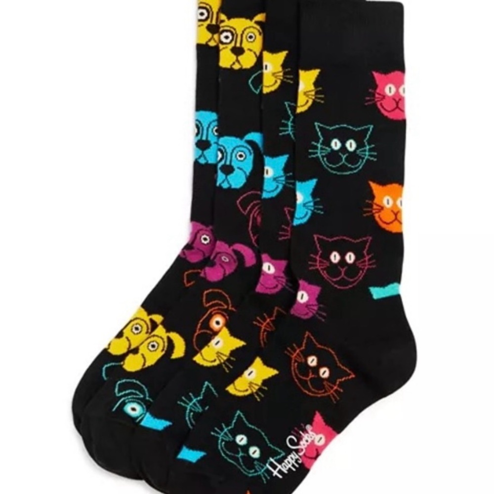 Happy Socks Black Cat Pattern Clothing